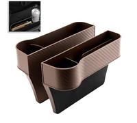 KyneLit 2Pcs Car Seat Gap Filler | Car Organizer with Cup Holder | Multi-Functional Car Seat Storage Box (Brown)