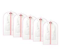 KyneLit Garment Bags Covers, Clothes Covers Protector Bags Garment Covers Dustproof Moth Proof Coat Bag, Translucent Suit Cover Waterproof Anti-mite Breathable Suit Protector (5 Pcs Pink,60 x 100cm)
