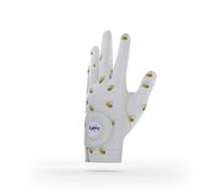 Kyniog Ladies Golf Gloves for Women The Bees Design, Left Hand Right Hand, Leather Palm Lycra Top, Breathable All Weather Grip, Cabretta Leather (XS, Right)