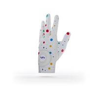 Kyniog Ladies Golf Gloves for Women The Spot Design, Left Hand Right Hand, Leather Palm Lycra Top, Breathable All Weather Grip, Cabretta Leather (M, Left)