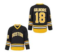 Kynkow Men's Happy Gilmore Jersey 18 Adam Sandler 1996 Movie Hockey Jerseys Black Stitched S-XXXL, Black, Large