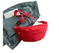 Kyntex Crossbody Bags Chest Bag Banana for Women Sling Waist Pack Canvas Running Waist-red