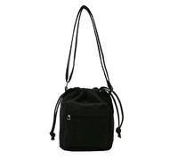 Kyntex crossbody bags Women Bag Middle Shoulder Drawstring Bucket Casual Light Youth Bag-black