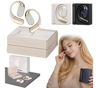 KYNTEXA Headphones Bluetooth with Dual-Fold Design, 2026 Upgraded Ear Buds Dual Fold, IPX5 Waterproof & Sweatproof Open Ear Wireless Dual Fold Bt Earbuds for Running, Working, Studying (White)