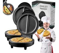 KYNTEXA New Dual-Zone Electric Omelette Maker, Omelet Pan Non Stick Omelette for 2 Omelette Simultaneously, Quick & Easy with Indicator Lights Anti-Silp Base Anti-Scald Handle (2 Set)