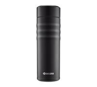 KYOCERA 125020 MB-17S-BK 500ml Screw-top Ceramic Coated Travel Mug-Jet Black, Stainless Steel