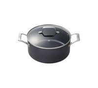 Kyocera Ceramic Cooking Pot with Ceramic Non-Stick Coating, 24 cm, PFAS/PTFE Free, Stainless Steel Handles, Suitable for All Hob Types, Includes Glass Lid