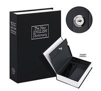 KYODOLED 10.5Inch Book Safe with Key Lock,Extra Large Portable Metal Safe Box, Dictionary Diversion,Secret Book Hidden Safe,10.5" x 7.8" x 2.6" Black Extra Large