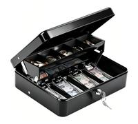 KYODOLED Cash Box with Money Tray and Lock, 1mm Steel Cash Drawer, 11.8"