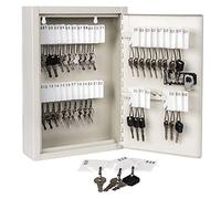 KYODOLED Key Storage Lock Box with Code, Locking Key Cabinet, 40 Key Holder Wall Mount with Combination Lock, Hooks & Tags Labels for Home, Office, Business, 2.5" D x 8.1" W x 12.1" H, White