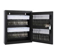 KYODOLED Locking Key Cabinet, 60 Key Storage Lock Box with Code, Key Box Wall Mount with Combination Lock, Key Hooks & Tags Key Labels(Black,60 Key)