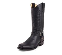 KYOESCAI Cowboy Boots for Men Square Toe Embroideried Western Boots with Studded Traditional Country Boots Durable Work Boots,Black,11.5 UK