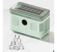 KYOFIS Mini Ice Maker with Ice Tongs, 20-Minute Fast Ice Making, Portable Countertop Ice Machine for Home Office Car Camping, Makes 12 Solid Square Cubes(Green)