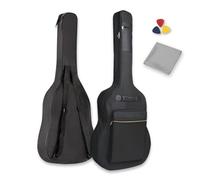 Kyokondo Spanish Guitar or Acoustic Guitar Case - Complete Kit with Cloth and 3 Picks - Padded Protection, Lightweight and Durable - Ideal for Starting Taking Care of Your Guitar, Black/White