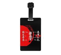 Kyokushin Karate Bushido Values Luggage Tag with Name Card Martial Arts Privacy Cover ID Label for Travel Bag Suitcase