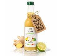 Kyon The Ppinger Soft Drink 250ml | Natural, Fresh, Healthy Energy Drink with Ginger, Apple, Lime, and Elderflower | No Sugar Added | Organic Ginger & Apple Drink | Pack of 24 | Grab 'n’ Go Bottle