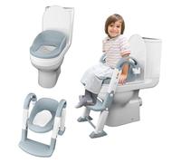 Kyoot 3-in-1 Foldable Ladder Potty Training Toilet Seat | Toddler Step Stool, Removable Seat & Training Potty | Toilet Training with Steps, Handle & Soft Cushion Design | Children & Toddlers | Grey