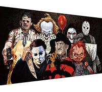 KYOQFVN Halloween Diamond Painting Kits for Adults,5D Full Round Diamond Halloween Clown Diamond Art Kit, Large Dots Diamond Painting for Beginners, DIY Beads for Home Wall Decor, 27.5" x 15"