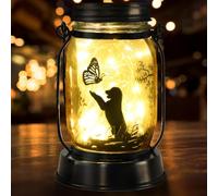 Kyoryuger Dog Solar Lanterns Retriever Dog Solar Lights Golden Retriever Gifts for Women Men Dog Lovers Gifts Decorative Hanging Dog Lanterns with Stake for Yard Lawn Garden Decor Outdoor Dog Light