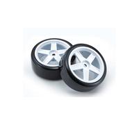 Kyosho - Pre-Glued Drift Tyres FZ02 5-Spoke White 1/10 Fazer 2.0 (2) - K.FATH704