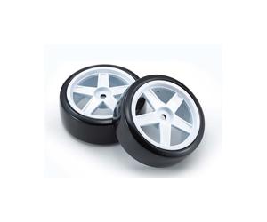 Kyosho - Pre-Glued Drift Tyres FZ02 5-Spoke White 1/10 Fazer 2.0 (2) - K.FATH704