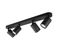 KYOTECH 4 Way LED Ceiling Light Rotatable GU10 Ceiling Spotlights Fitting GU10 Sockets Black Angle Adjustable Lighting for Kitchen Living Room and Bedroom, Bulb not Included