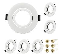 KYOTECH LED Recessed Ceiling Light Mounting Frame Adjustable Spotlight Fittings incl. GU10 Socket, Downlight Frame for Ceiling Spotlight MR16 GU10 and Halogen Bulb, Mounting Frame Aluminium Pack of 6
