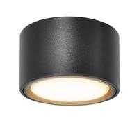 KYOTECH LED Surface-Mounted Light, Black, Surface-Mounted Spotlight, Flat with 6 W LED GX53 230 V, Surface-Mounted Spotlight, Warm White, 3000 K, Surface-Mounted, Diameter 95 x 55 mm, Round Aluminium
