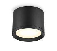 KYOTECH LED Surface-Mounted Spotlight IP44 - Diameter 84 x 65 mm Ceiling Spotlight Matt Black - 6 W 550 LM GX53 LED Surface-Mounted Spotlight - Aluminium 3000 K Warm White Surface-Mounted 230 V