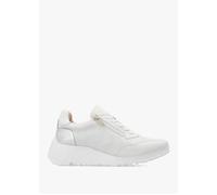 Kyoto 71 Heartfly White Leather Wedge Trainers - White Leather / 38