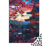Kyoto Cherry Blossom 1000 Piece Jigsaw Puzzle, Global Monument Landscape, Interlocking Paper Pieces, for Puzzle Lovers, Gift Idea, 70x50cm/1000pcs