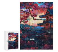 Kyoto Cherry Blossom Wooden Brain Teaser for Adults, 300 PCS - Winter Gift; for Shared Table Time