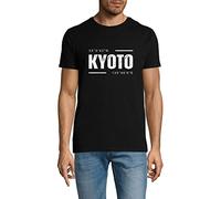 Kyoto Coordinates Travel City Japan Unisex Men's Women's T-Shirt Cotton Urban Classic Tops Black XL