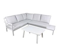 Sealey DG53 Dellonda Kyoto White 3-Piece Outdoor Garden Corner Sofa & Coffee Table Set
