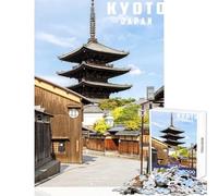 Kyoto Japan Map 1000 Piece Jigsaws for Teenagers Boost Memory Retention Effectively Calming Relaxing Leisure Game (38x52cm)