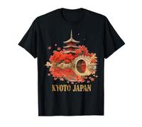 Kyoto Japan Pagoda Autumn Leaves Scenery Fall Season T-Shirt