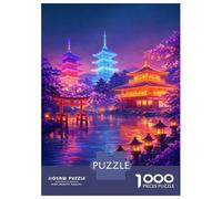 Kyoto Japan Pagodas And Torii Gate 1000 Piece Jigsaw Puzzle, Historic Square Architecture, Thick Cardboard Pieces for Travel Lovers, Mindful Activity, Paper Board, 38x26cm/1000pcs