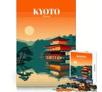Kyoto Japan Temple Landscape Art Jigsaw 1000 Pieces for Teenagers Thought Training Leisure Activity Snug Fit Great Gift size 38x26cm