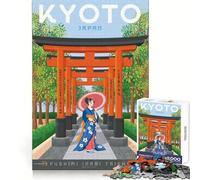 Kyoto Japan Travel Poster Puzzles for Teenagers 1000 Pieces Brain Development Quiet Enjoyment Clean Join Seasonal Gift size 38x26cm