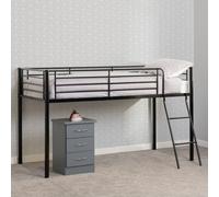 kyoto metal mid sleeper bunk bed in black