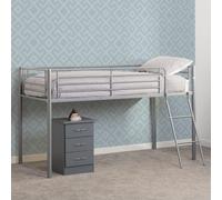 kyoto metal mid sleeper bunk bed in silver