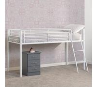 kyoto metal mid sleeper bunk bed in white