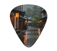 Kyoto on a rainy day Guitar picks in thin, medium, and thick sizes, 12-piece set, suitable for electric guitar and various instruments