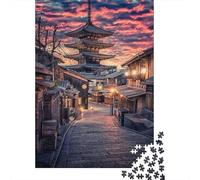 Kyoto Pagoda Historic Street 1000 Piece Jigsaw Puzzle Jigsaw Puzzle for Adults Sunset Scene Relax Decor Gift 70x50cm/1000pcs