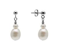 Kyoto Pearl 3-6mm Freshwater Pearl Evening Drop Earrings with 925 Sterling Silver Wedding and Special Occasion Jewellery White