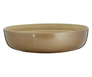 Kyoto Round Salad Bowl, Spun Bamboo, Metallic Gold