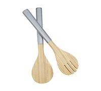 Kyoto Salad Servers, Spun Bamboo, Silver