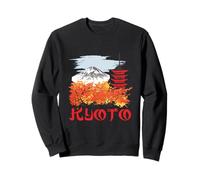 Kyoto Skyline Mountain Autumn Scenery Vintage Japan Travel Sweatshirt