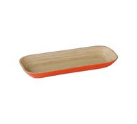 Kyoto Spun Bamboo Tray, Orange - Eco-friendly, Durable, Lightweight, Stain-Resistant, Hot & Cold Food, Hand Washable | PF-1104425