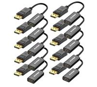 Kyper USKyper-594K (10 Pack) 4K DisplayPort to HDMI Cable, 24K Gold Plated, Uni-Directional Passive Adapter, Compatible with HP, NVIDIA, Dell, PC, Laptop, Monitor, HDTV, Projector